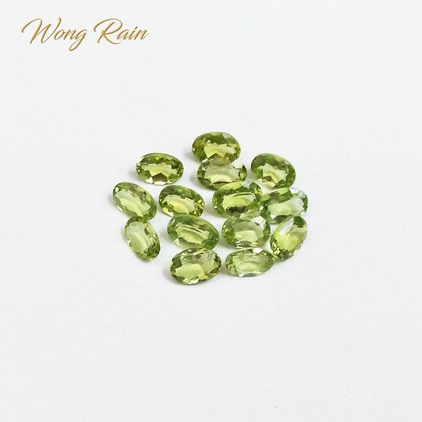 

wong rain 1 pcs natural 6 * 8 mm oval cut peridot loose gemstone diy stones decoration jewelry wholesale lots bulk, Black