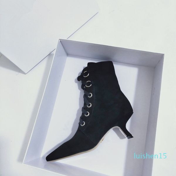 

autumn spring women boots fashion casual ladies shoes martin boots suede leather buckle high heeled zipper daily shoes l15, Black