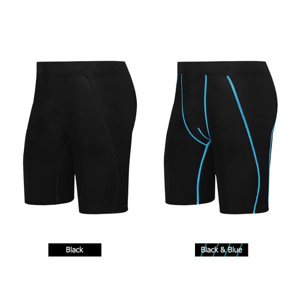 

new men's compression shorts underwear running shorts sporting trousers quick dry sport tights athletic gyms, Black;blue