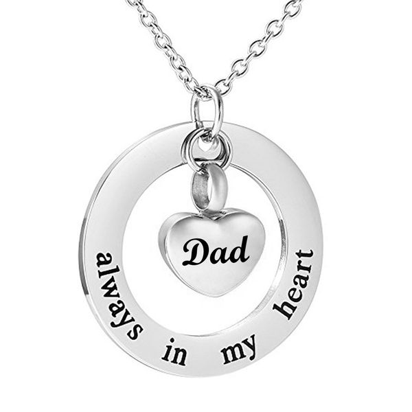 

cremation jewelry urn necklace for ashes engraved always in my heart memorial heart urn pendant keepsake -silver