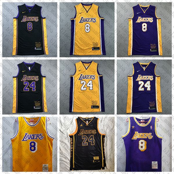 

Лучшие Мужчины Lakers Кобе Брайант Пенсионер Подпись юбилейное издание Basketball Джерси прошитой Лос-Анджелес Лейкерс Nike Джерси