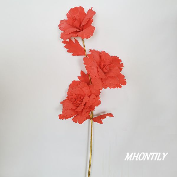 

1.2m artificial flower branches 3head pe peony christmas decoration fake flower wreath flower wall wedding backdrop decor flores