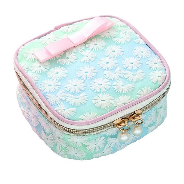 

girls diaper multifunctional cosmetic small sanitary napkin bag flower embroidery holder coin purse organizer storage zipper
