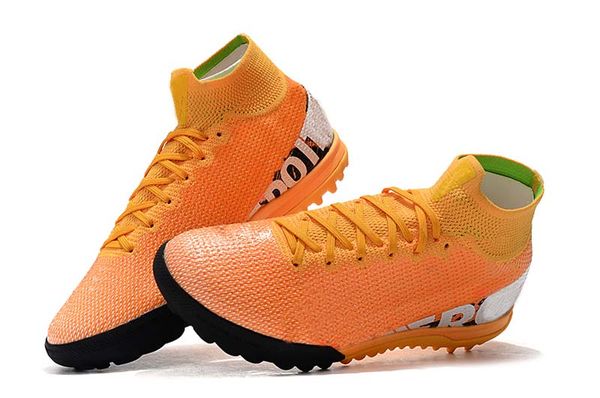 

man mercurial superfly vi elite cr7 ic tf indoor soccer cleats neymar designer high help orange trainers football boots sports shoes