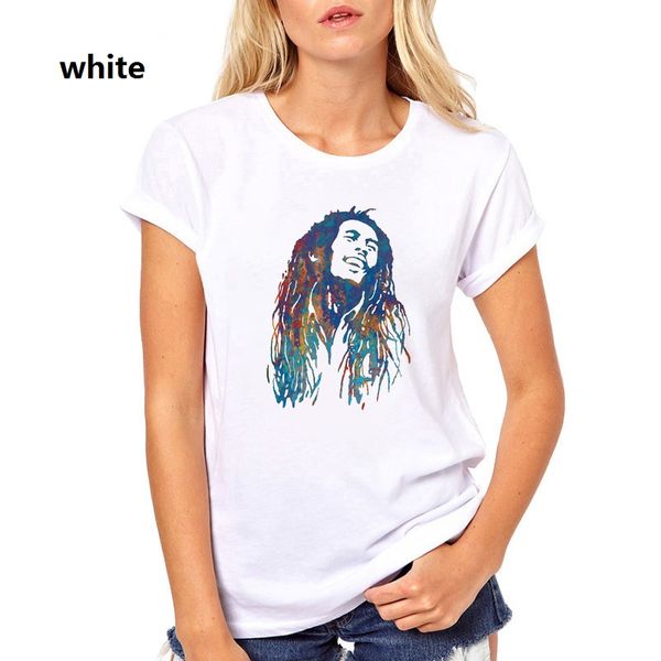 

european and american fashion women's printing short-sleeved t-shirt fashion casual punk style ladies shirt short-sleeved, White