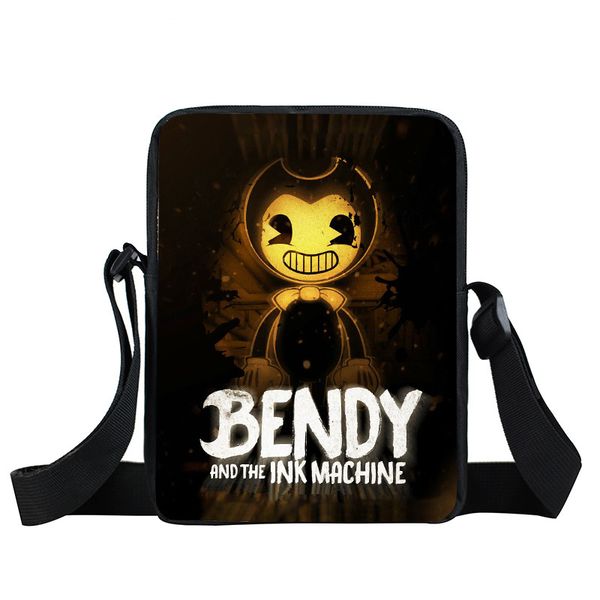 

bendy and the ink machine messenger bag men women casual travel portable cross bags kids toddlers satchel snacks toys bags