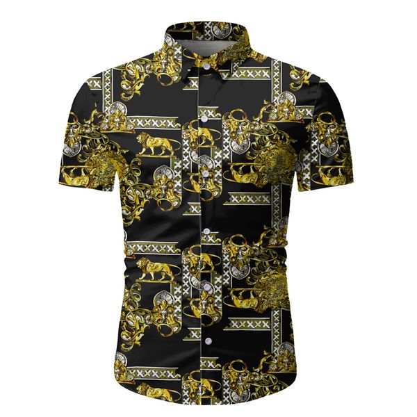 

mens hawaiian shirt male casual camisa masculina printed beach shirts short sleeve brand clothing asian size, White;black