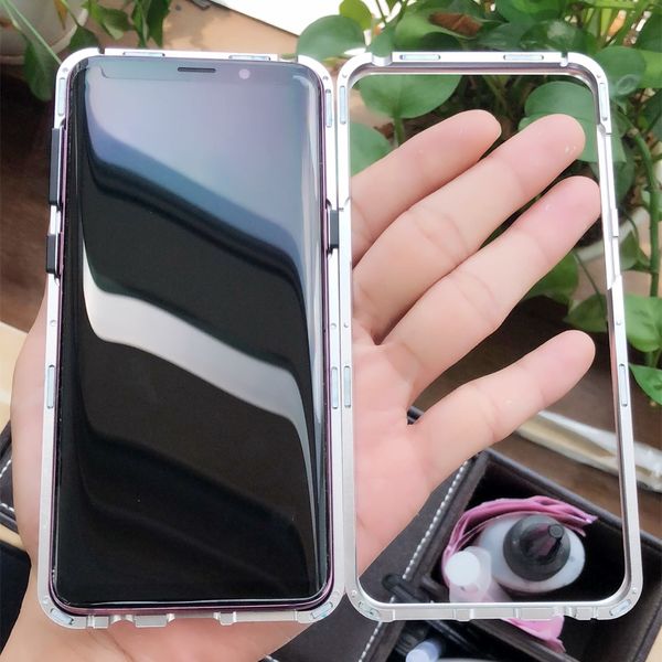 

magnetic adsorption for samsung a7 magnetic case tempered glass case designer phone case 360 protection back panel for goophone note 9
