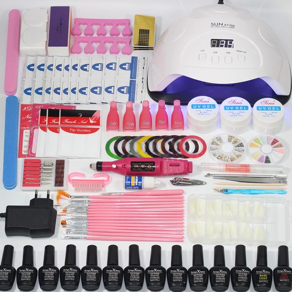 

90/48/36w nail set uv led lamp dryer set for gel manicure soaked manicure gel for tools the nail design