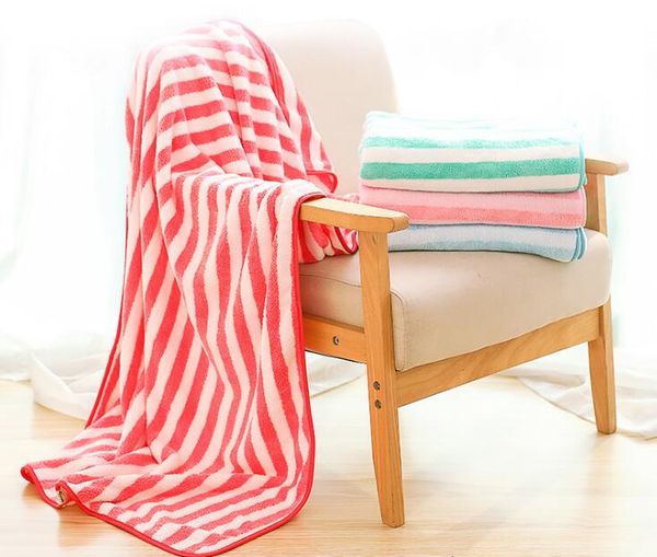

soft bath towel quick-drying thicken stripe colorful towels big absorbent towel for kids 140*70 cm