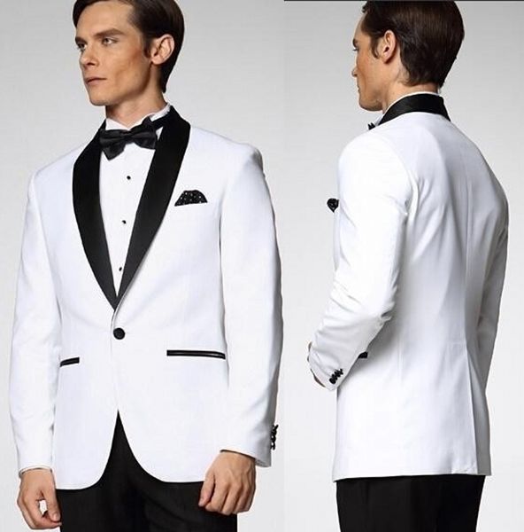 

custom made white grooms new arrival groom tuxedos men's suit classic man wedding/promsuits (jacket+pants, Black;gray