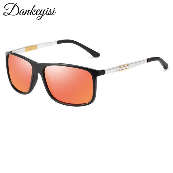 

dankeyisi classic square aluminium women sunglasses men polarized uv400 driving shades male sun glasses for men retro glasses, White;black