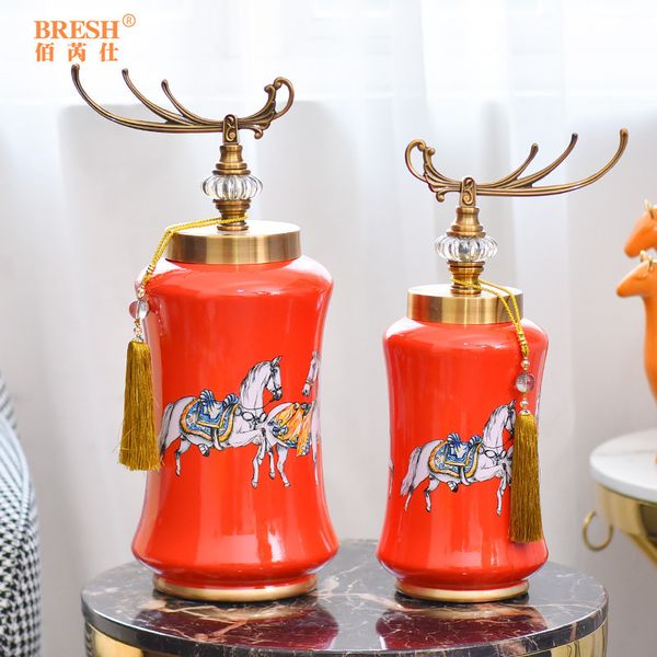 

european american style orange ceramic home decoration decoration living room entrance jewelry tv cabinet crafts