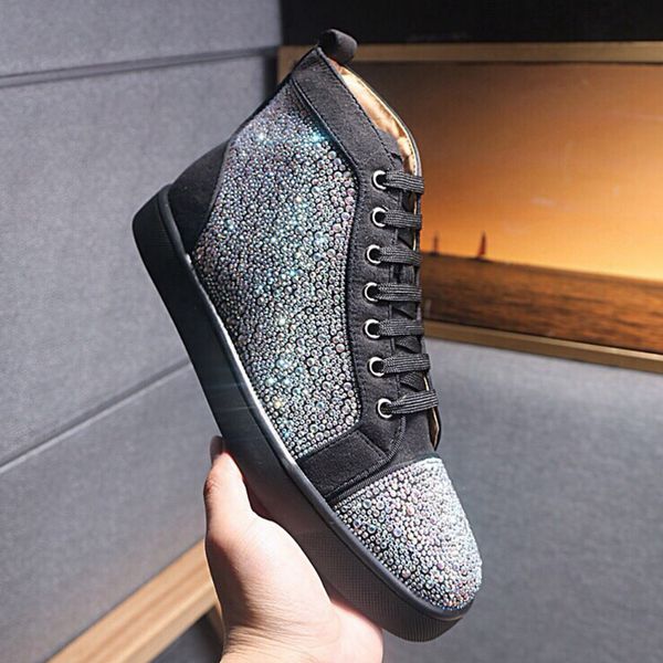 

2020 new european and american rivet tied high-upper shoes, men's leather shoes for leisure, of freight, Black