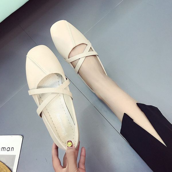 

round toe casual shallow women slip-on flats fashion sweet elegant loafer shoes solid spring autumm women narrow band shoes, Black