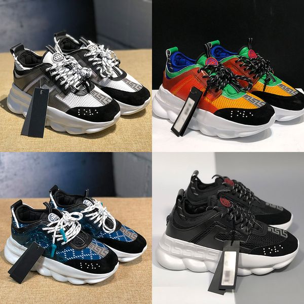 

Новые цепная реакция Роскошных дизайнерских ботинки тапки женщины Синего Черный Белый Suede Leather дамских тренеры обувь