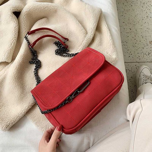 

pluche vrouwelijke тас keten schoudertas 2019 herfst en winter mode ньиве сумка blauw vierkante тас роде mobiele telefo