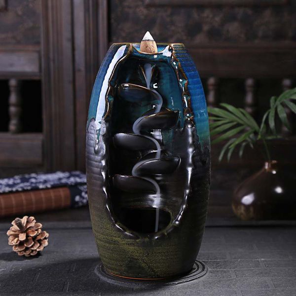 

10Pcs Free Gift Incense Cones Ceramic Backflow Incense Burner Aromatherapy Furnace Lotus Smell Aromatic Home Office Crafts Incense Holder