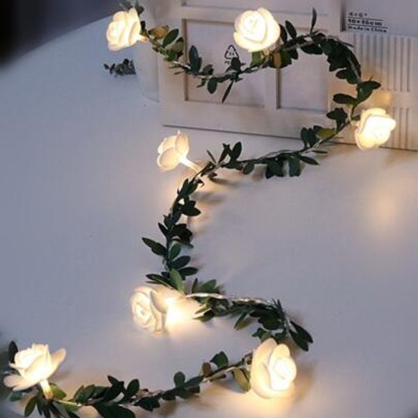 

10/20 / 40leds розы привело fairy гирлянд батареи powered свадьба день святого валентина партии событие garland декор luminaria