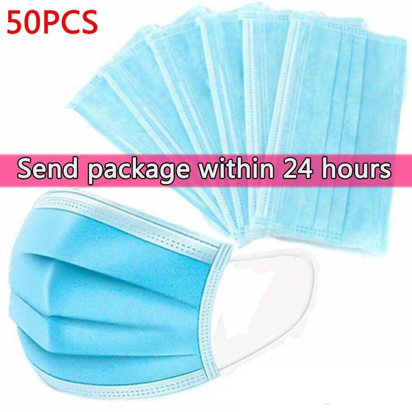 

100pcs anti-pollution 3 laye mask dust protection masks disposable face masks elastic ear loop disposable dust filter safety mask