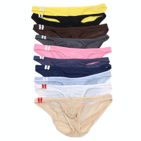 Compre 10 UNIDS Hombres Calzoncillos Seda De Hielo Ultra Delgada Transpirable Transparente Calzoncillos De Cintura Baja Sexy Hombres Bragas Elásticos Calzoncillos Ropa Interior A $73.08 Del Molanhua | DHgate.Com