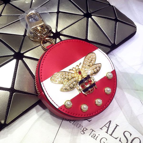 

горячей продажа дизайнер женской сумки моды жемчуг монета кошелек монета мешок девушка мило творческая брелка кошелек 2020, Red;black