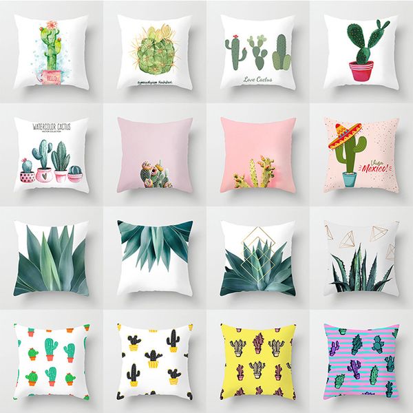 

45x45cm cactus pineapple print car hug pillowcase cojines decorativos para sofa modern home decor pillow cushion cover