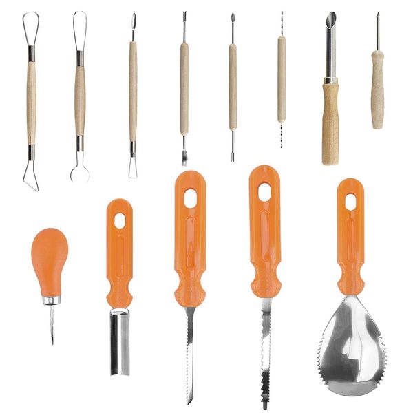 

gtbl halloween pumpkin carving tools 13 piece professional pumpkin cutting supplies tools kit stainless steel lengthening and th