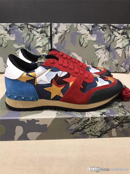 

2019valentino garavani camouflage calf kin uede macrame lace rockrunner neaker with box
