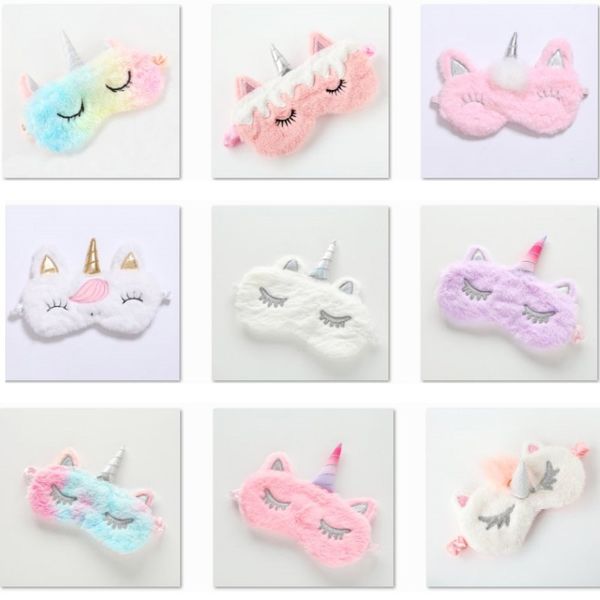 

unicorn plush eye mask gradient sleeping mask shade cover eyeshade toys for adults women masques halloween an2006