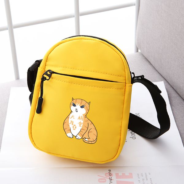 

ni wei er cute cat print women casual wild shoulder messenger bag vintage handbags mobile phone cards keys bags black green pink