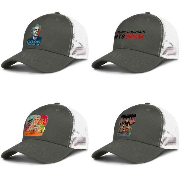

rip_celebrity_chef_author_parts_unknown for men and women adjustable trucker meshcap designer cool personalized unique baseballhats unk, Blue;gray