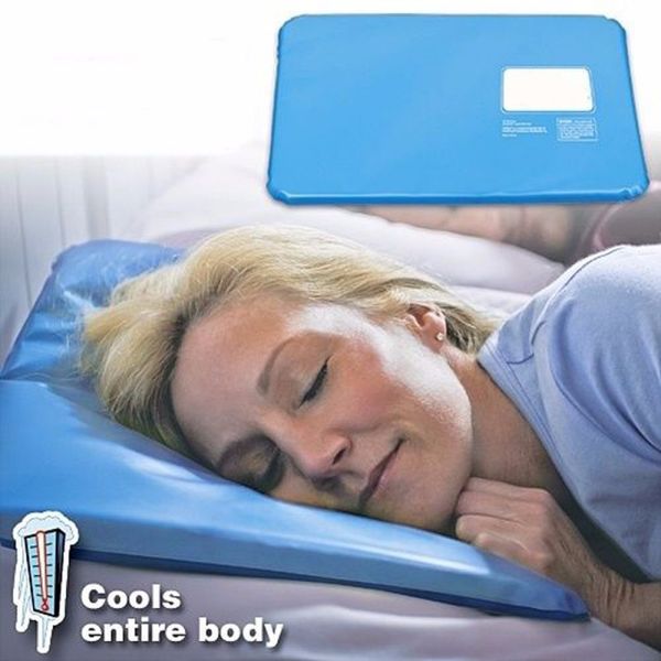 

1pc ice cold pillow cool gel hypoalergentic non-toxic aid pad muscle relief sleeping mat travel pillows neck water blue