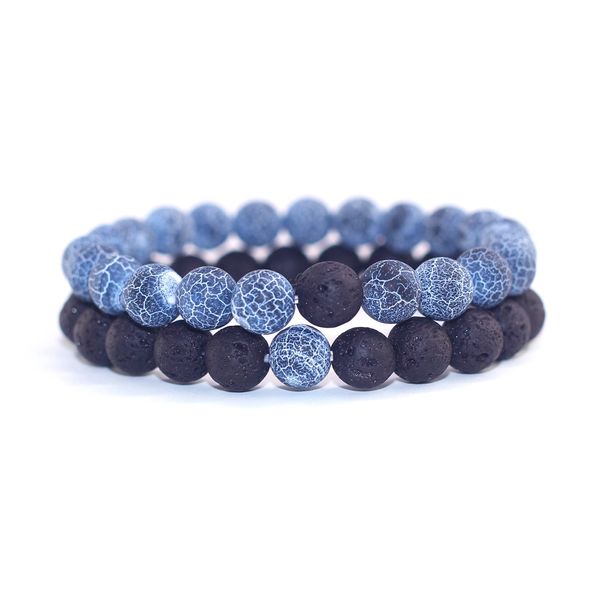 

couples distance bracelet classic natural stone blue and black yin yang beaded bracelets for men women friend hot, Golden;silver