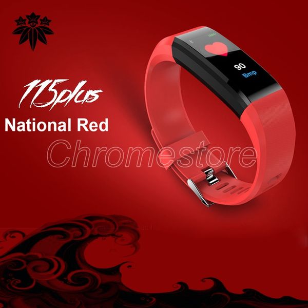 Cheap 115 mais inteligente Pulseira de Fitness Rastreador relógio inteligente Heart Rate pulseira inteligente Pulseira para Apple celulares Android com Box