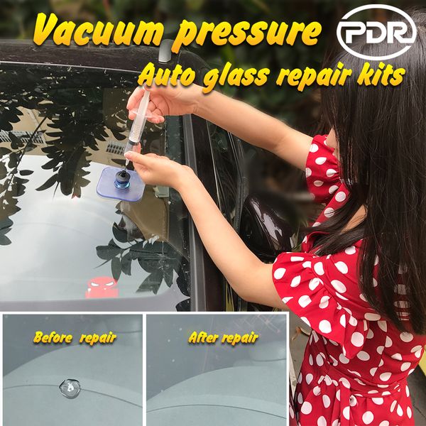 

pdr tools car windshield repair kit tools auto glass windscreen crack restore vacuum pressure repair set automobiles care