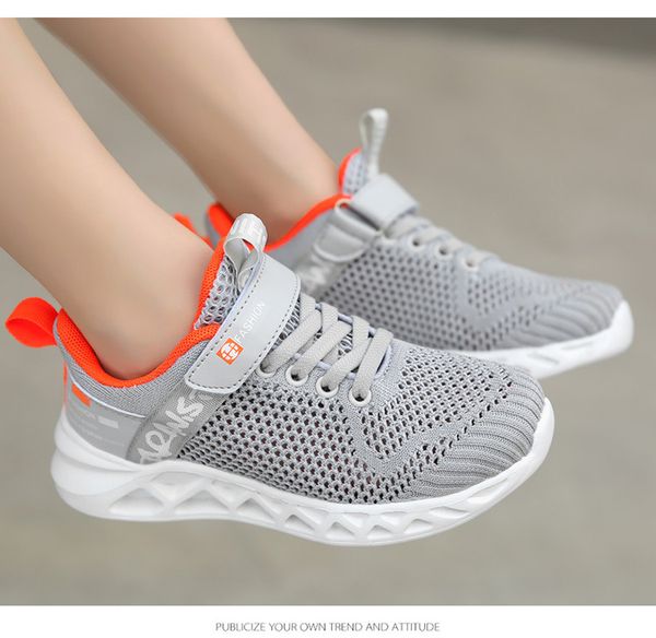 

2019 новая весна осень дети дышащая повседневная обувь кроссовки детская спортивная обувь мальчики девочки подростковые студент кроссовки на, Black