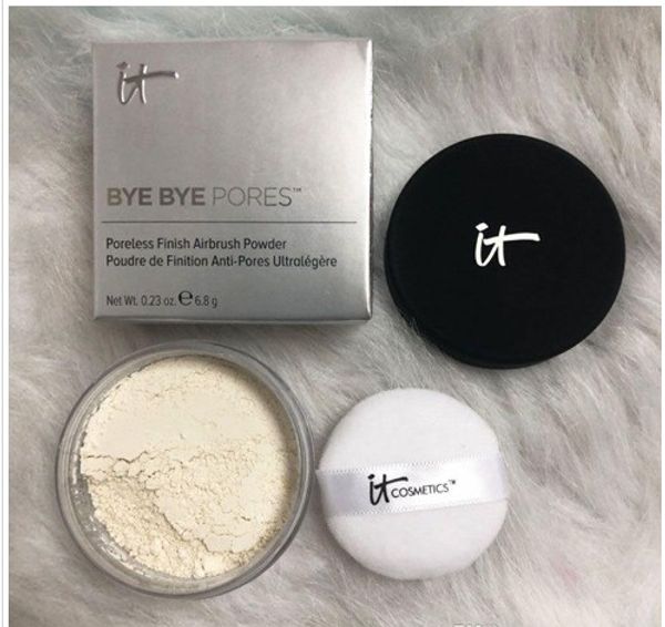 

it cosmetics bye pores loose powder matte finishing face makeup brighten oil control long lasting powder invisible pore makeup powder
