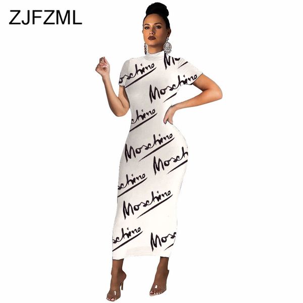 

letter printed wrap dress women short sleeve high waist bodycon summer dress elegant ladies skinny maxi long party, Black;gray