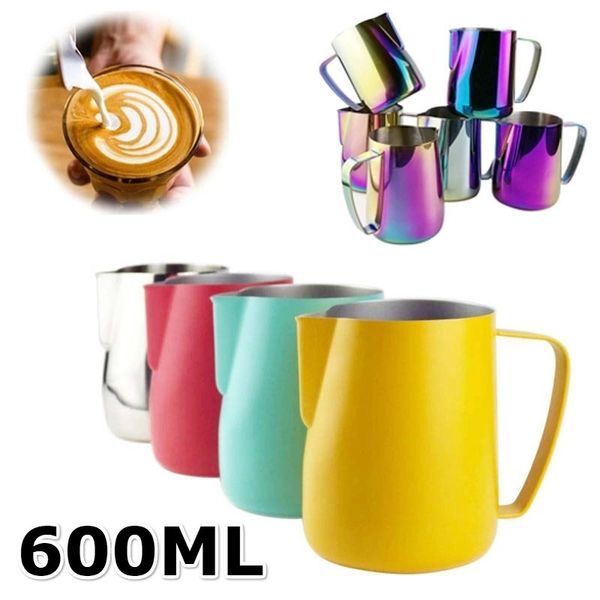 

600ml stainless steel milk pitcher milk frothing jug foamer mugs italian latte art coffee maker jug