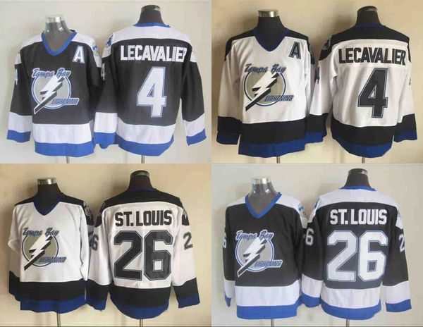

Mens Tampa Bay Lightning Hockey Jerseys 26 Martin St. Louis 4 Vincent Lecavalier Black Jersey Vintage CCM Stitched Cheap Shirts A Patch jers