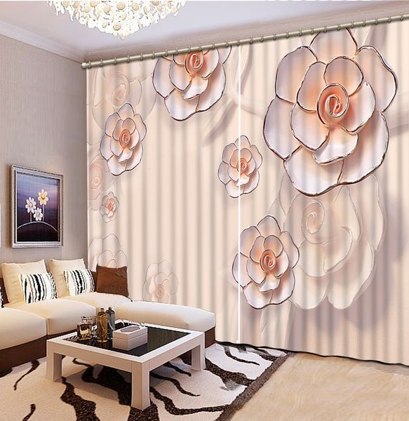 

3d jewel carving flower nature art print drapes living room bedroom decor 2 panels hookswindow curtain