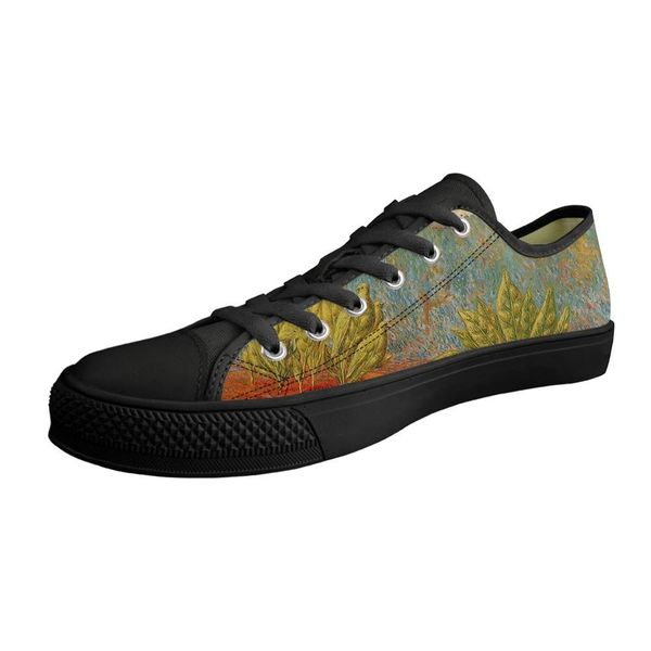 

new arrival customizable men casual breathable shoes low black canvas vulcanized flat shoes paddy painting art shoes