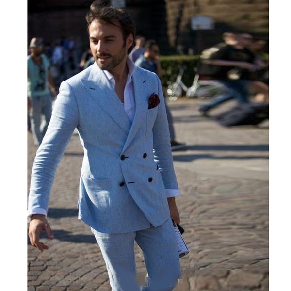 

double breasted groomsmen peak lapel groom tuxedos men suits wedding/prom/dinner man blazer(jacket+pants+tie, Black;gray
