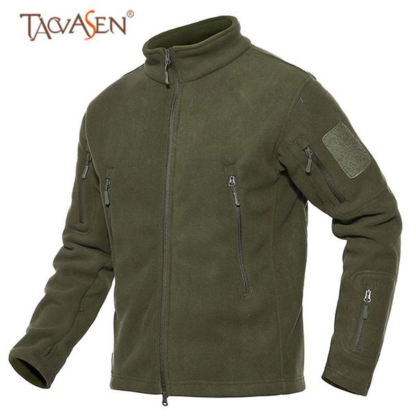 

tacvasen tactical fleece jacket windproof hiking jacket zipper softshell army jackets outdoor hunting heated, Blue;black