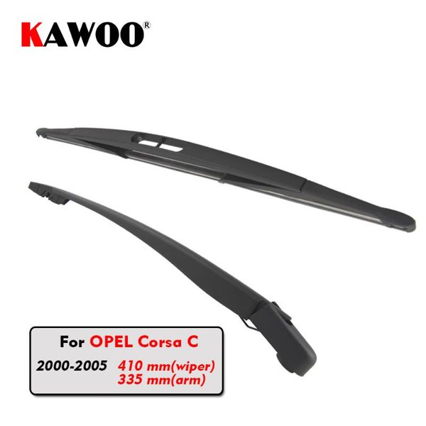 

kawoo car rear wiper blade blades back window wipers arm for corsa c hatchback (2000-2005) 410mm auto windscreen blade