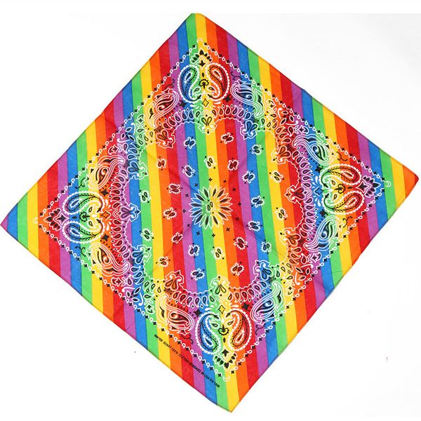 

new fashion cycling hip hop outdoor sports rainbow bandana headwear square magic cotton scarves kerchief, Blue;black