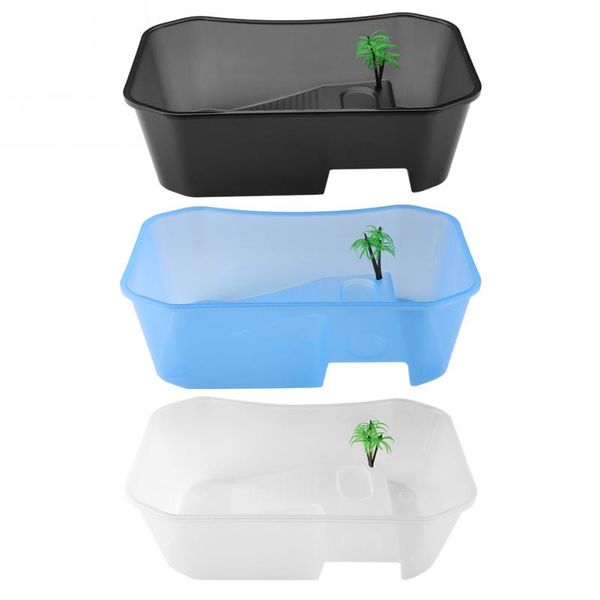 

small plastic open fish tank with basking platform house incubator box for fry isolation hatchery reptile cage turtle house