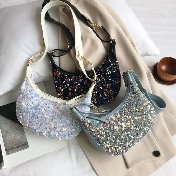 

original design 2020 new stylish underarm french stick bag joker sequins shoulder bag in summer