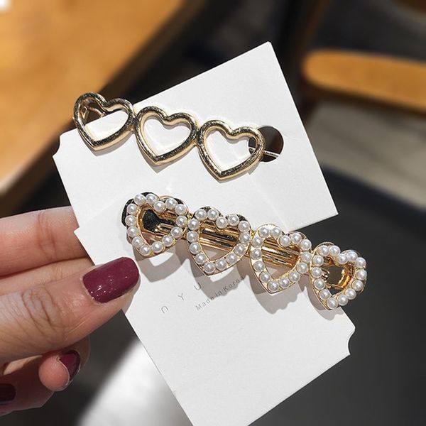 

new cute love heart pearl metal зажим для волос золото серебро hollow шпилька barrettes hairgrip моды аксессуары для волос для женщин девоче, Golden;silver